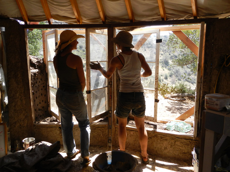 View from the inside of the yurt.