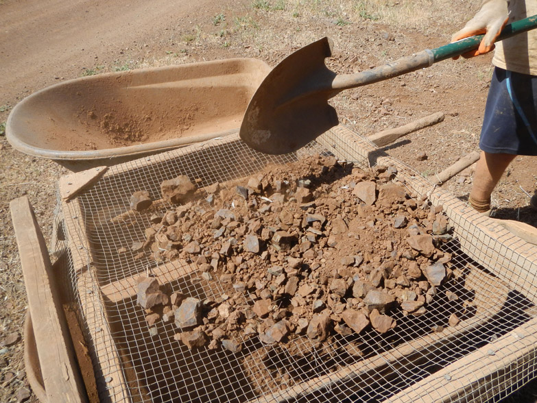 Gravel is source from the property by sifting it out of the soil.